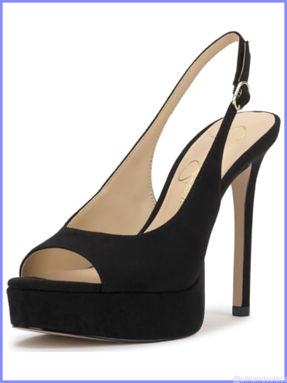 Slingback Platform Pump Peep Toe Faux Suede Heel Evening Formal